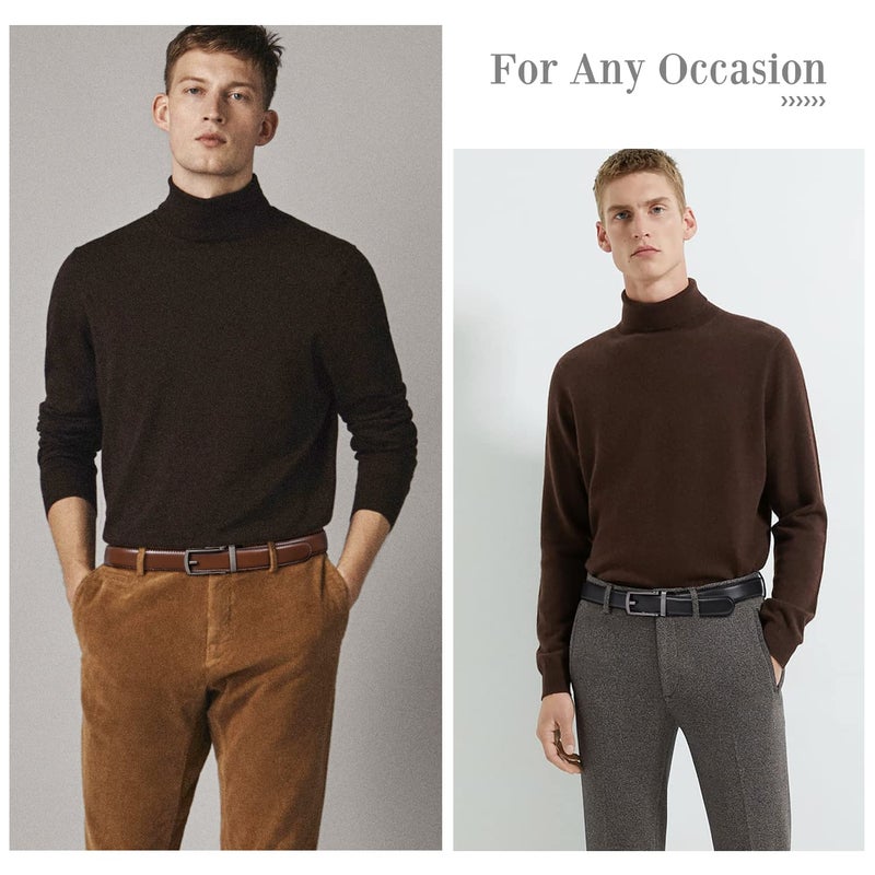 WERFORU Men's Ratchet Belts, 2 Pack Leather Belts for Men Dress and Casual with Automatic Buckle - Image 3